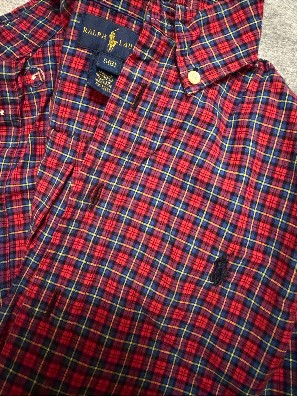 Ralph Lauren Red Plaid Kids long-sleeve button down - Classic Tartan